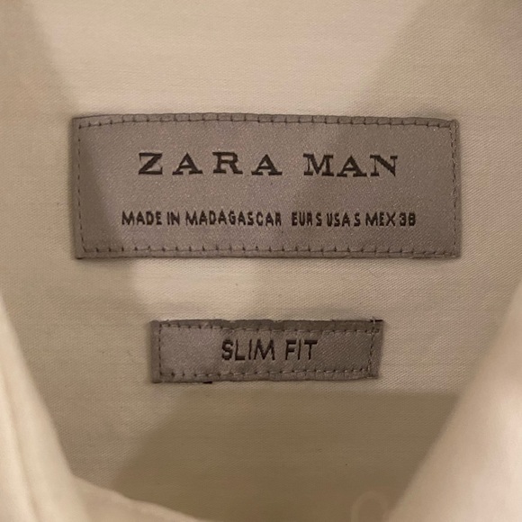ZARA White Zip-Up. Size S. Slim Fit - Picture 3 of 5